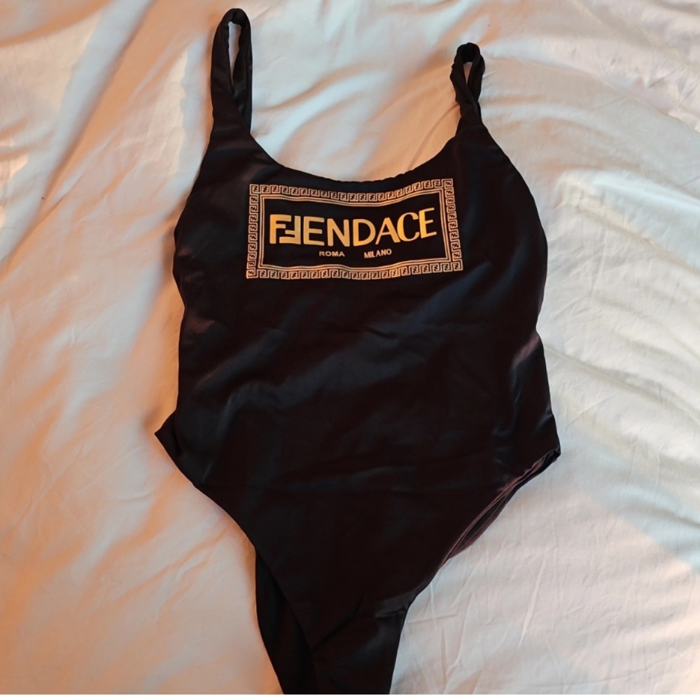 NWOT Fendace Black & Gold Bathing Suit - Size IT44 - Picture 3 of 5